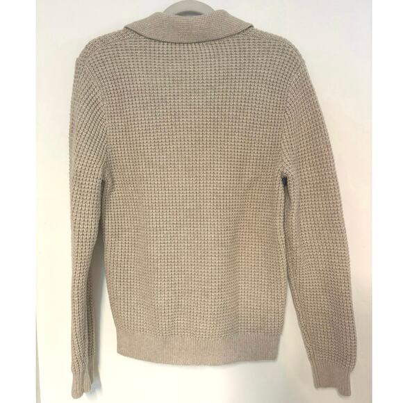 NWT Madewell Johnny-Collar Sweater Polo Shirt in Waffle Knit Light Sand Size XS - Picture 6 of 6